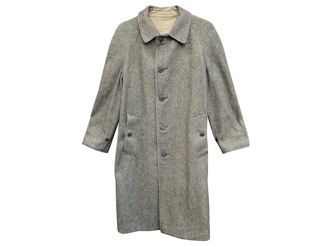 Tamanho do casaco masculino reversível Burberry 40 Cinza Poliéster Lã  ref.482763