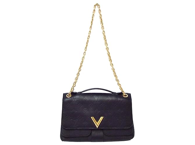 Louis Vuitton Black Monogram Very Chain Leather Pony-style calfskin  ref.482821