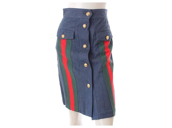 Gucci GG button sherry line denim skirt 