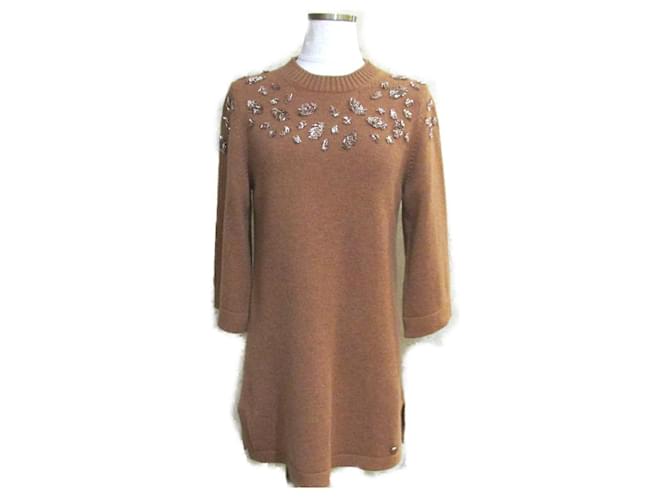Used] CHANEL TUNIC CLOTHING TOPS CASHMERE LADIES BROWN SYSTEM ref