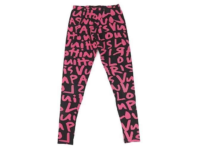 Used] Louis Vuitton Graffiti Stretch Leggings Pants Women's Bottoms Pink  Black Nylon ref.483040 - Joli Closet