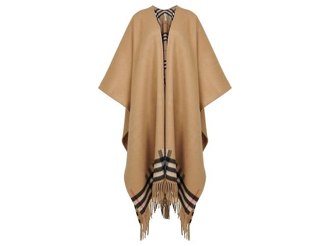 BURBERRY CAPE REVERSIBLE CACHEMIRE LAINE CHECK KAMEL