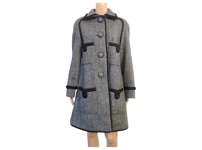Chanel coat in gray wool Grey  ref.483491