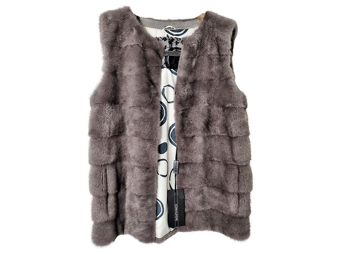 Simonetta Ravizza mink vest Dark grey