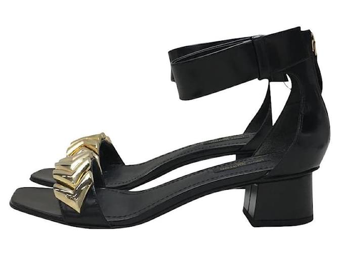 Louis Vuitton Logo Ankle Strap Flat Sandals