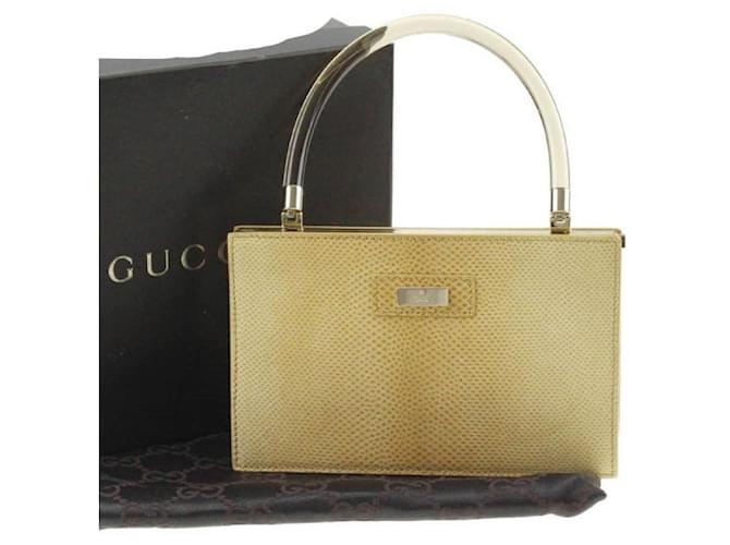 [Used] GUCCI Handbag Lizard Leather Party Bag