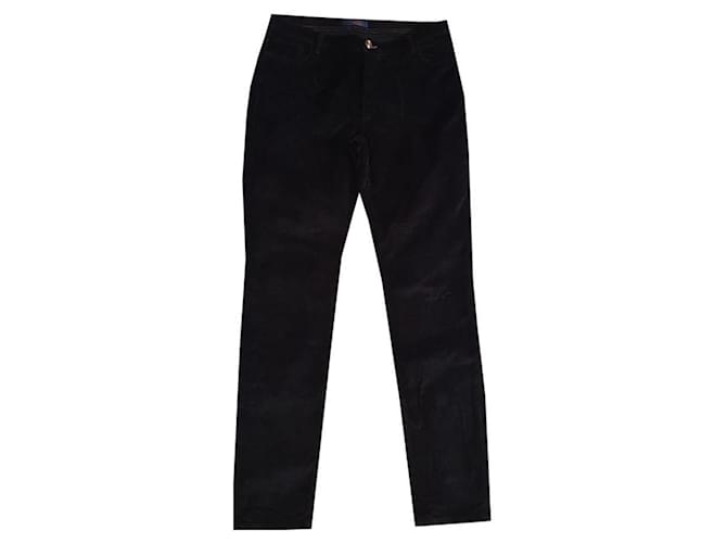 Trussardi Jeans Pantalones, polainas Negro Algodón Elastano  ref.484079