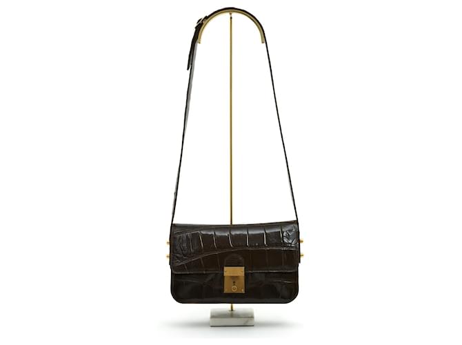 Classic Box Céline CLASSIC INDUS BROWN CROCO Exotic leather  ref.484111