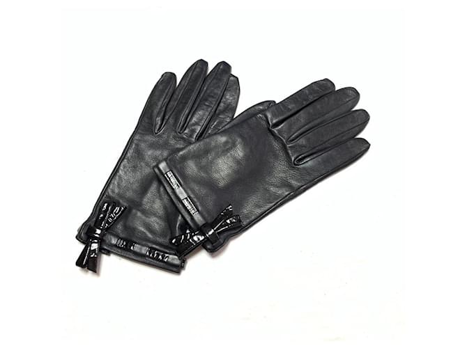 Gants Chanel neufs Cuir Noir  ref.484169