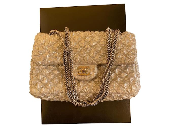 Chanel silver shoulder bag Silvery  ref.484281
