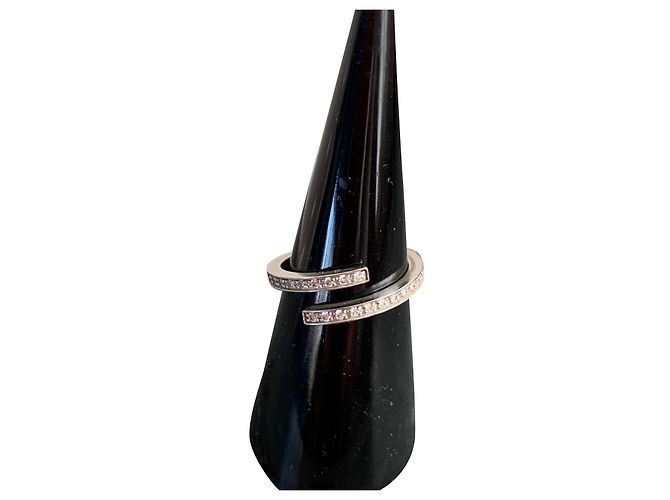 Anillo Dinh Van Spirale de oro blanco y diamantes talla 52 Hardware de plata