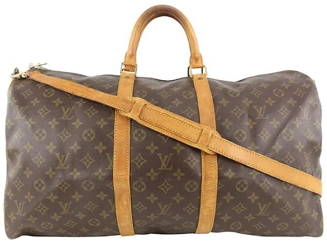 Louis Vuitton Monogram Keepall 55 Bandouliere Duffle Carry-On Bag