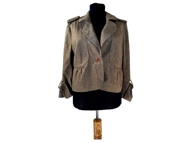 Club Monaco Blazer Braun Wolle L