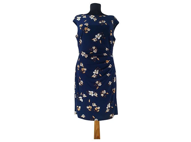 Ralph Lauren Blumenkleid Blau Mehrfarben