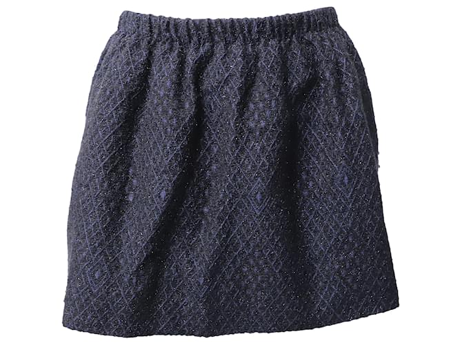 Minifalda con bordado de rombos de Maje en nailon azul Poliamida Nylon  ref.484696