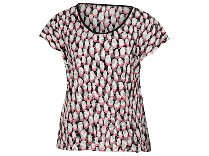 Diane Von Furstenberg Printed Short Sleeve Top in Multicolor Cotton  ref.484751