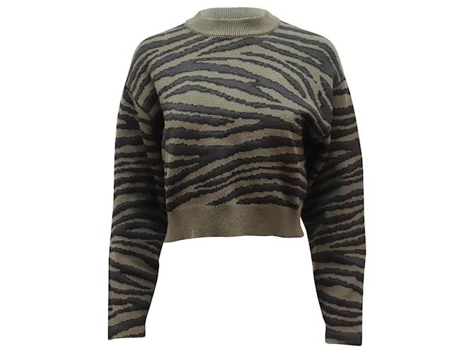 Proenza Schouler Tiger Jacquard Sweater in Olive Viscose Green Olive green Cellulose fibre  ref.484767