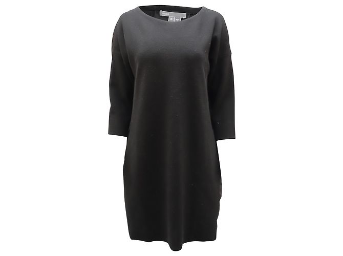 Vince Pulloverkleid aus schwarzer Wolle