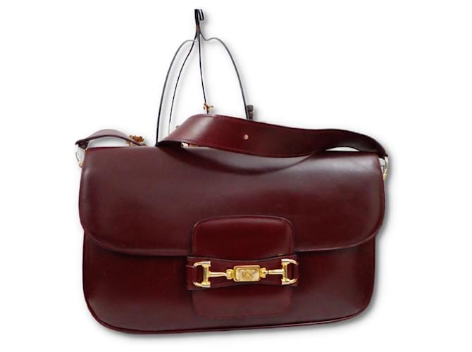 Classic Box Céline Handbags Dark red Leather  ref.484880