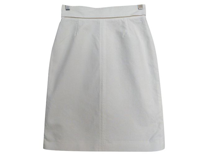 Falda lápiz Max Mara blanca de algodón Blanco 