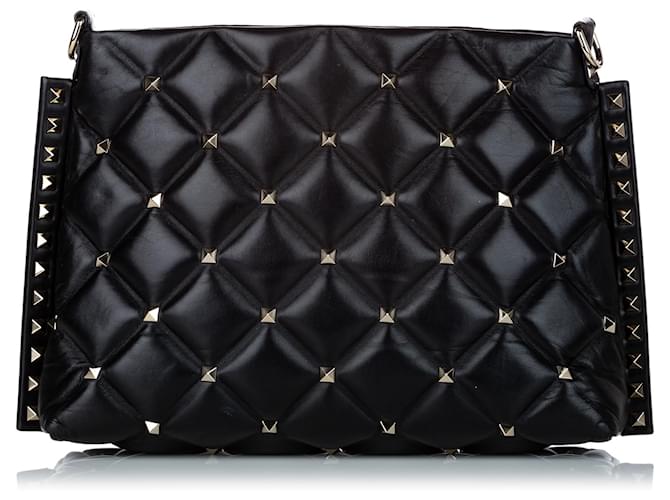 Valentino Black Candystud Lambskin Leather Crossbody Bag ref