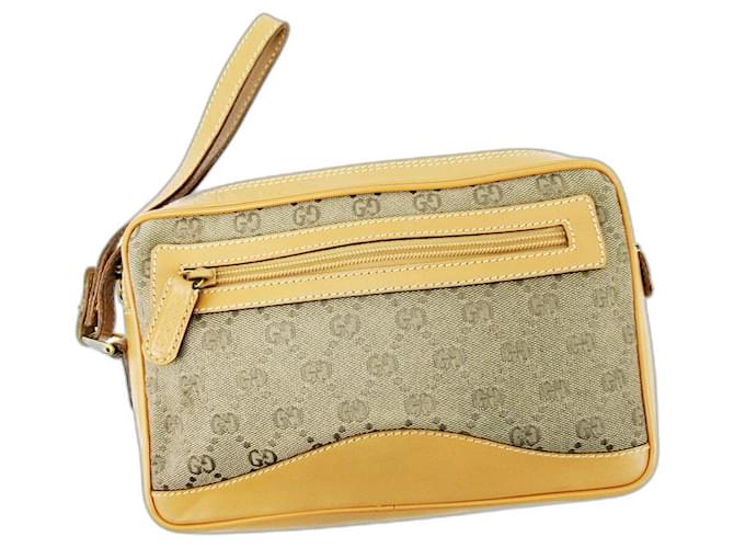 Gucci [Used] Clutch bag Second bag GG pattern Beige Leather  ref.485461