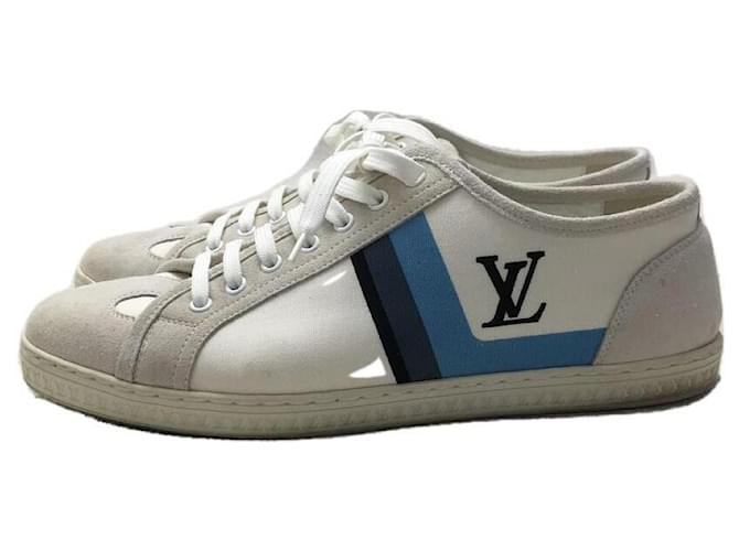 LOUIS VUITTON Low-cut sneakers / UK6 / WHT / canvas / LV / line design /  MS0190 / brand logo White ref.485716 - Joli Closet
