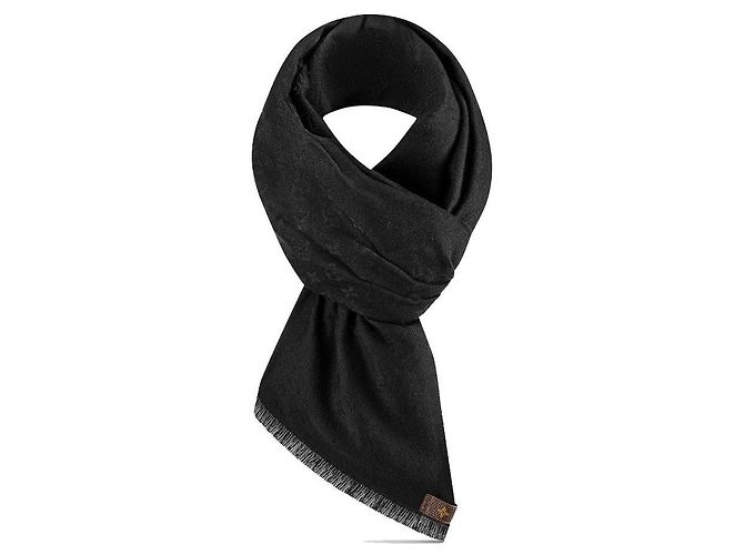 Stola Louis Vuitton Rise Monogramma Nera in Lana Nero