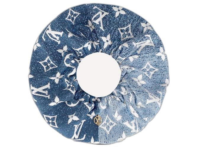 Louis Vuitton conjunto scrunchy jeans LV Azul Algodão  ref.485737