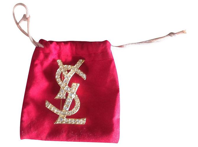 Yves Saint Laurent Spilla con monogramma Yves St Laurent D'oro 