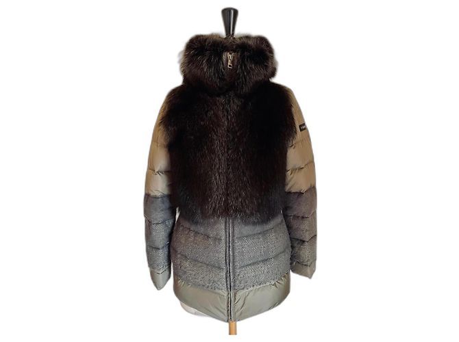 Fendi Marmot Fur Down Jacket Beige