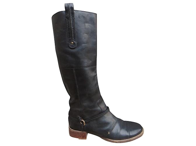Dolce & Gabbana p boots 41 Black Leather  ref.485782