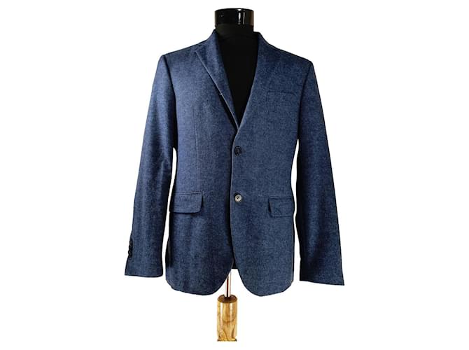 Karl Lagerfeld Blazers Jackets Blue Cotton Polyester Wool Linen  ref.485802