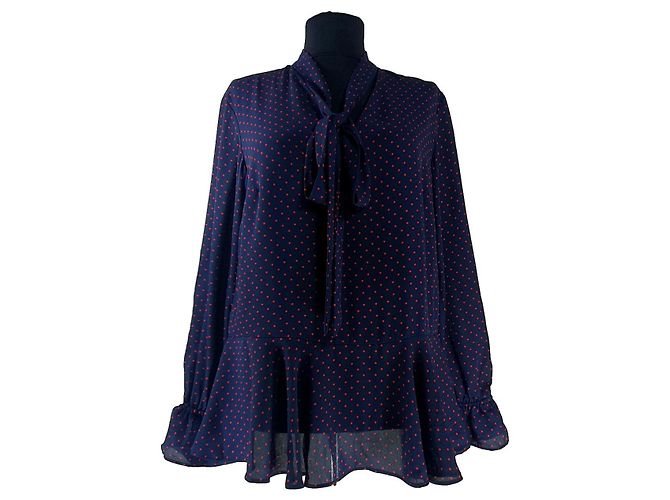Ralph Lauren Polka Dot Top Navy Blue M