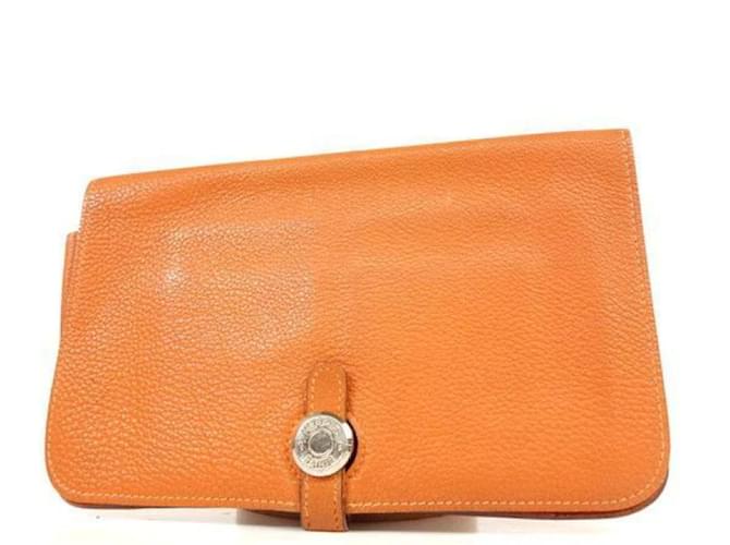 Autre Marque Orange Togo Leather Dogon Wallet 232H857  ref.486054