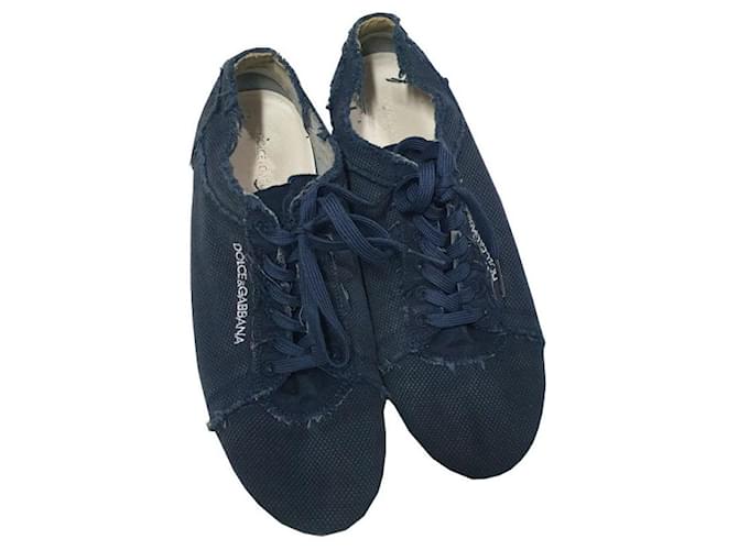 Dolce & Gabbana Sneakers Blue Cloth  ref.486100