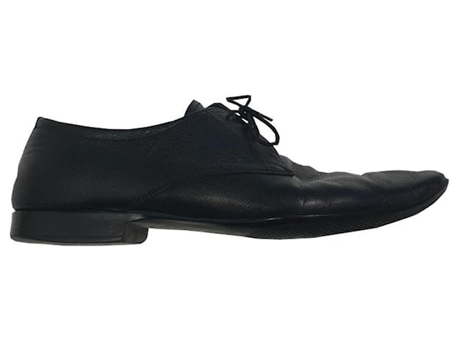 Prada Lace ups Black Leather  ref.486118