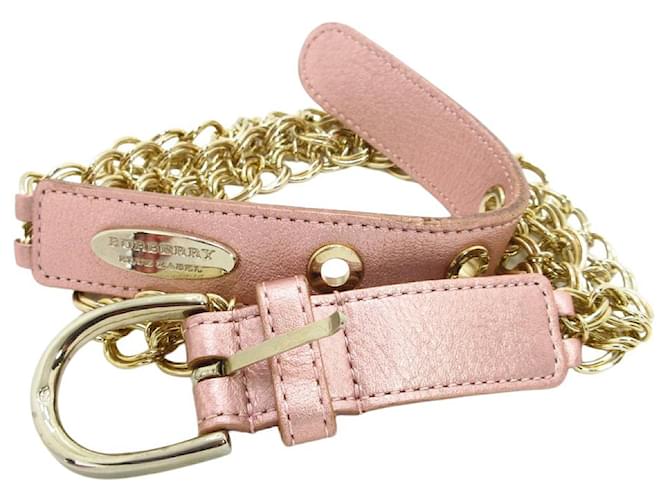 pink burberry belt