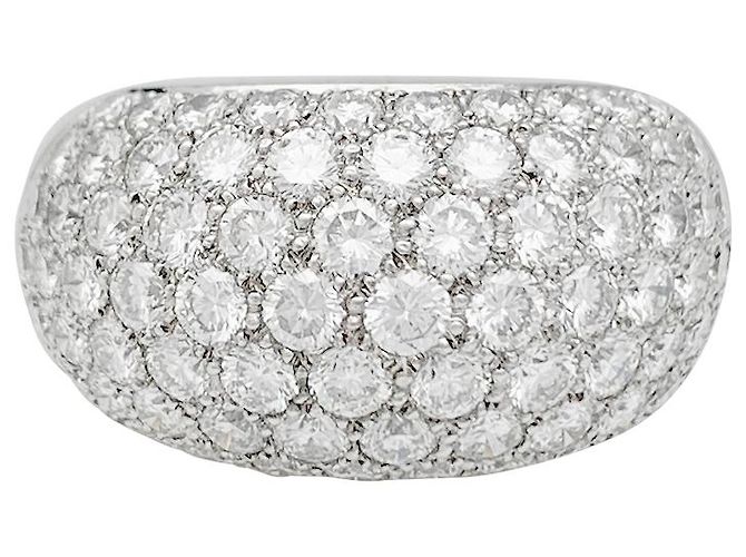 inconnue Anillo pavé en oro blanco, diamantes.