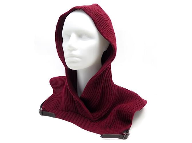 Hermès NEW REMOVABLE HERMES COLLAR WITH HOOD IN BORDEAUX CASHMERE NEW REMOVABLE COLLAR Dark red  ref.486502