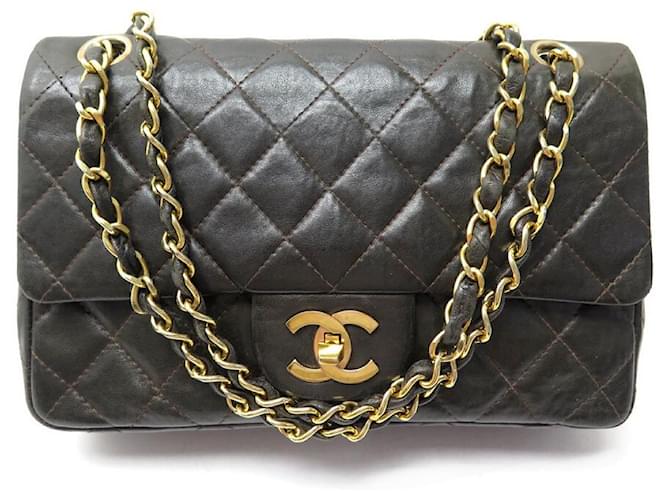 VINTAGE CHANEL CLASSIC TIMELESS PM HANDBAG BROWN QUILTED LEATHER BAG  ref.486530 - Joli Closet
