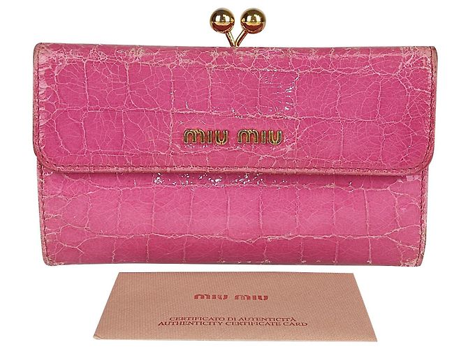 Miu Miu Carteira Madras com estampa de coco