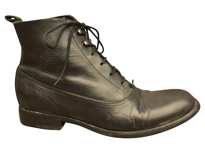 Sartore Brogue Leather Ankle Boots Black 39 FR