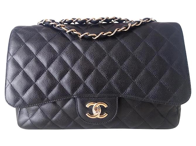 Timeless Chanel Classic schwarze Gm-Tasche Leder  ref.487041