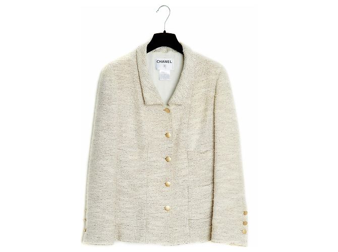 Chanel 02P BEIGE TWEEDJACKE FR42