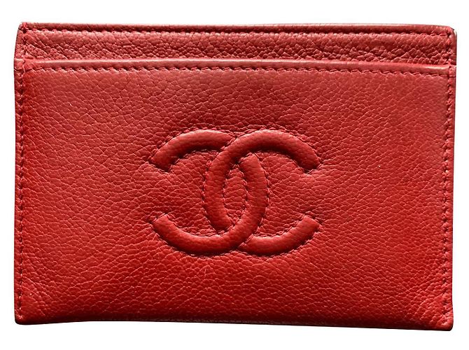 Chanel Cardholder Red Leather