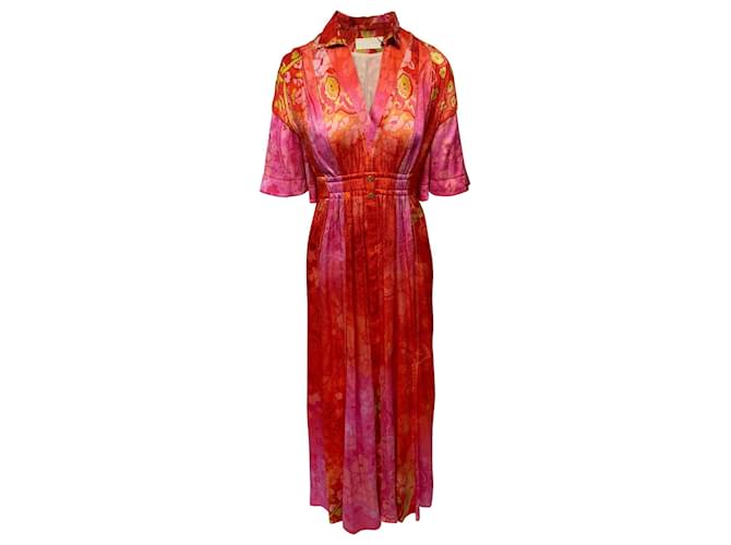 Peter Pilotto Floral-Print Dress in Multicolor Silk Multiple colors  ref.487221