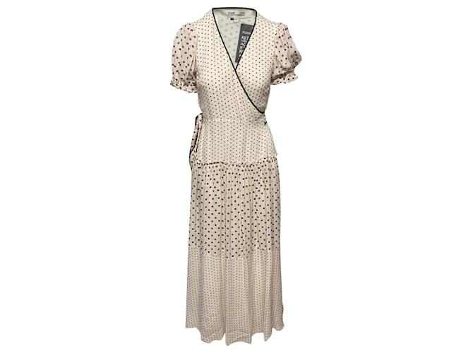 Diane Von Furstenberg Breeze Wrap Dress in White Viscose Cellulose fibre  ref.487222