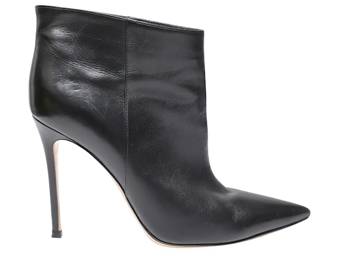 Gianvito Rossi Zipper Ankle Boots in Black Leather ref.487234