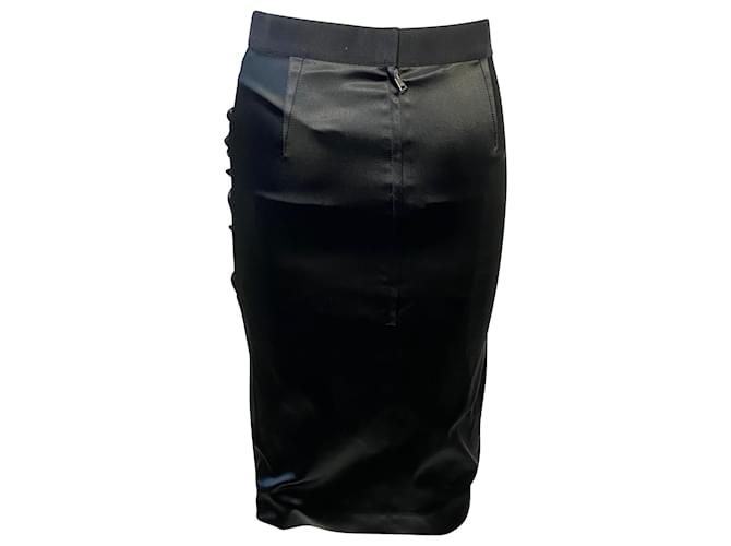 Dolce & Gabbana Ruched Pencil Skirt in Black Acetate Cellulose fibre  ref.487260